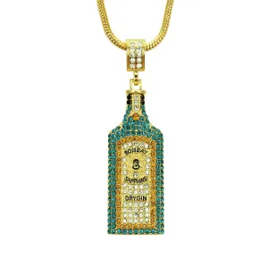 Fashion Men's Street Style Plated Alloy Wine Bottle Pendant Hip-hop Necklace