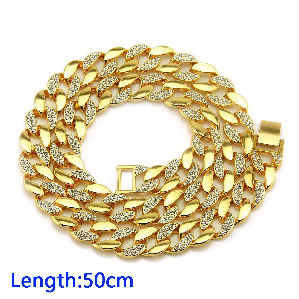 Fashion Top Grade Rhinestone Design Chain Men Unique Necklace 50cm