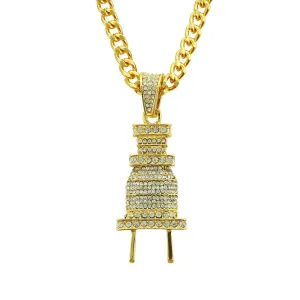 Top Grade Alloy Pendant Men Fashion Rhinestone Hip-hop Necklace