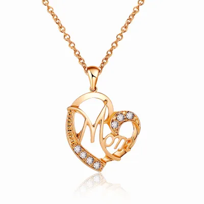 Women's Irregular Hollow Heart Shape Pendant Necklace Alloy Cross Chain