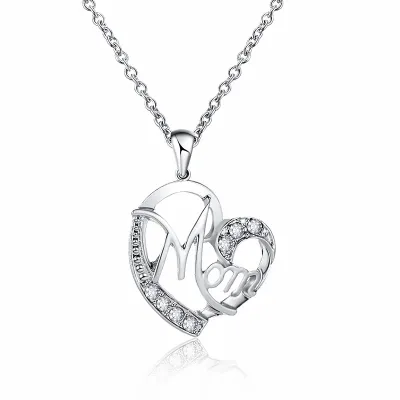 Women's Irregular Hollow Heart Shape Pendant Necklace Alloy Cross Chain