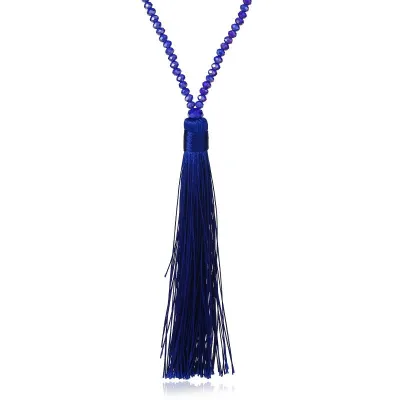 Wholesale Colored Crystal Beads Tassel Necklace for Women