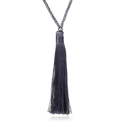Wholesale Colored Crystal Beads Tassel Necklace for Women