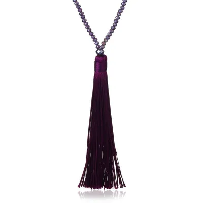 Wholesale Colored Crystal Beads Tassel Necklace for Women