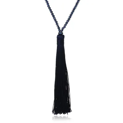 Wholesale Colored Crystal Beads Tassel Necklace for Women