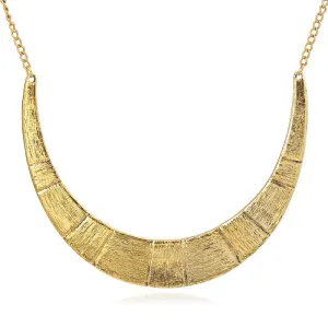 Vintage Women Punk Style Alloy Moon Pendant Necklace 51cm