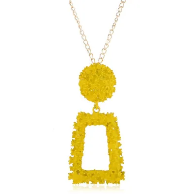 Geometric Bright Color Alloy Pendant Necklace