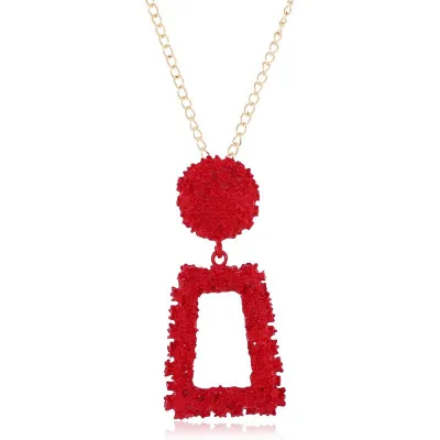 Geometric Bright Color Alloy Pendant Necklace