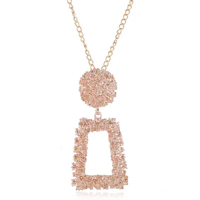 Geometric Bright Color Alloy Pendant Necklace