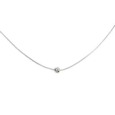 Unisex Pattern Simple Round Ball Decor Silver Choker Necklace