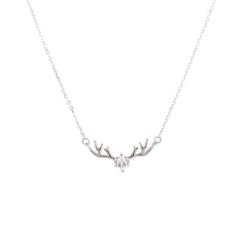 Affordable Luxury Unique Antlers Design Silver Necklace