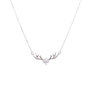 Affordable Luxury Unique Antlers Design Silver Necklace