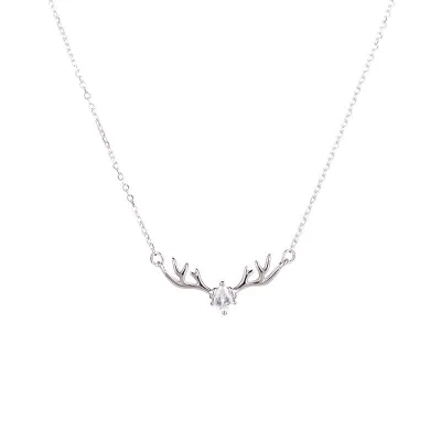 Affordable Luxury Unique Antlers Design Silver Necklace