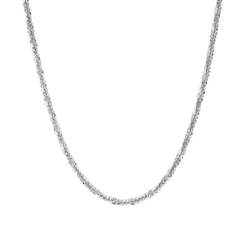 Chic Women Simple Irregular Sterling Silver Chain Choker Necklace