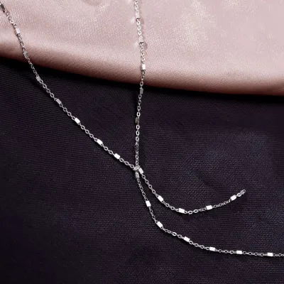 Elegant Women's Simple Silver Chain Tassel Design Princess Necklace