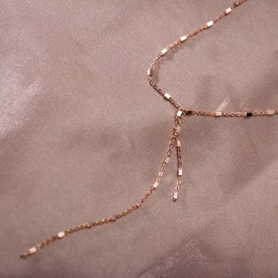Elegant Women's Simple Silver Chain Tassel Design Princess Necklace