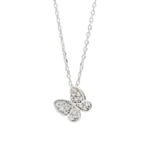 Campus Style Women Exquisite Zircon Butterfly Silver Choker Necklace