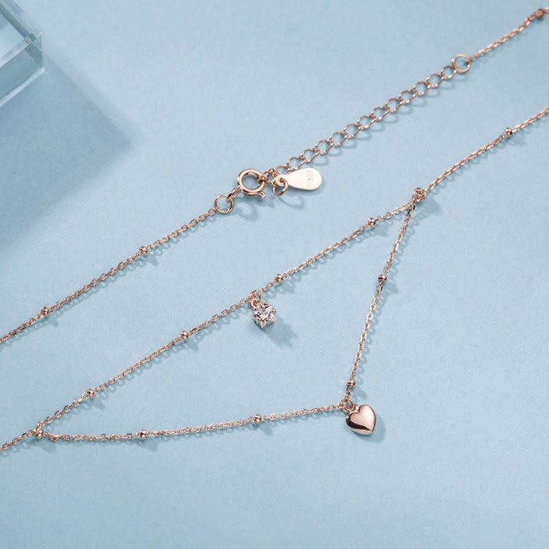 Wholesale Simple Double Layer Silver Chain Women Elegant Wholesale Simple Double Layer Silver Chain Women Elegant