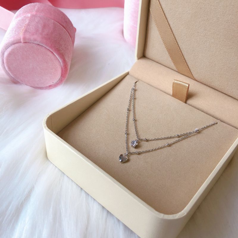 Wholesale Simple Double Layer Silver Chain Women Elegant