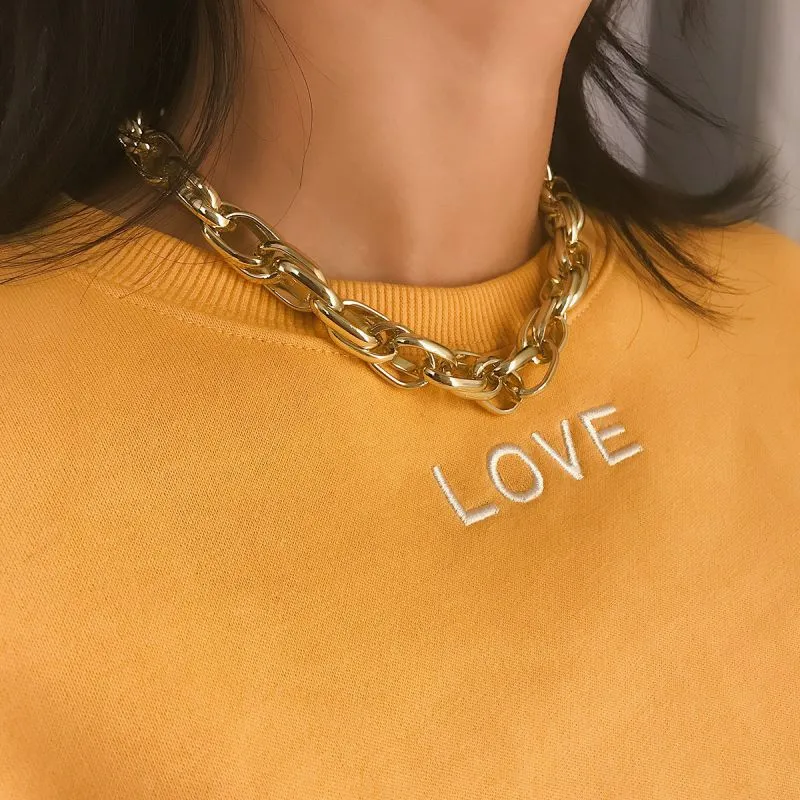 Simple Creative Thick Chain Geometric Metal Women's Necklace