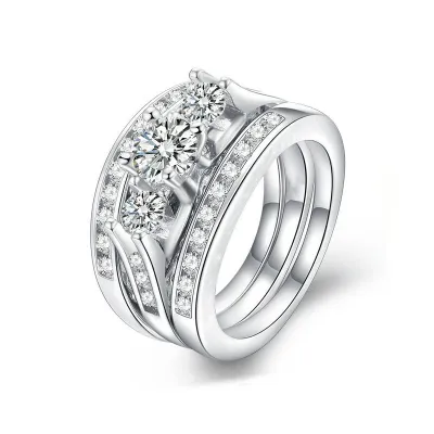 Wholesale Fashion Lady Shiny Zircon Engagement Ring