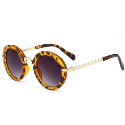 Fashion Kid Round Shape Metal Frame Sun Glasses with UV Protection
