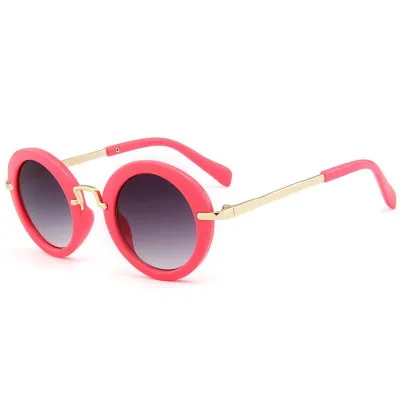 Fashion Kid Round Shape Metal Frame Sun Glasses with UV Protection