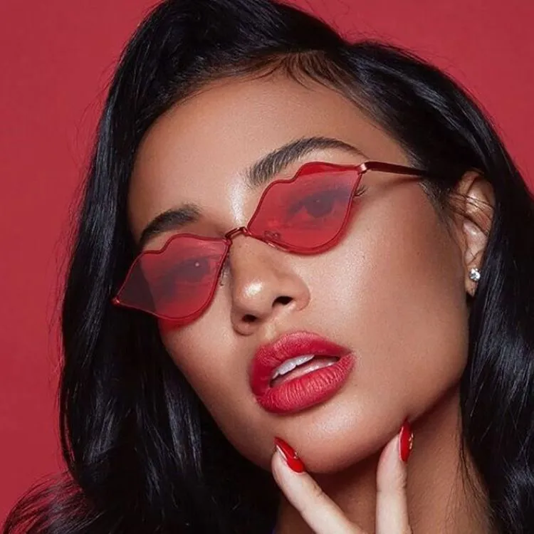 Creative Lip Shape Women Candy Color Fashion Sunglasses