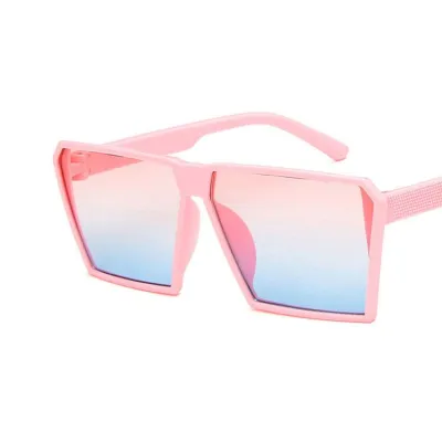 Kids Fashion Rectangle Big Frame PC Resin Lens Sunglasses
