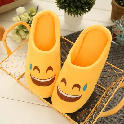 Size 5-11 New Cute Smile Embroidery Indoor Cotton Slippers Shoes