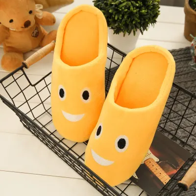 Size 5-11 New Cute Smile Embroidery Indoor Cotton Slippers Shoes