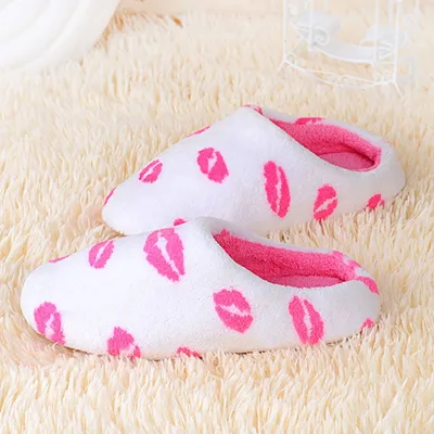Size 5-11 Fashion Coral Fleece Upper Soft Outsole Antiskid Indoor Slippers Shoes