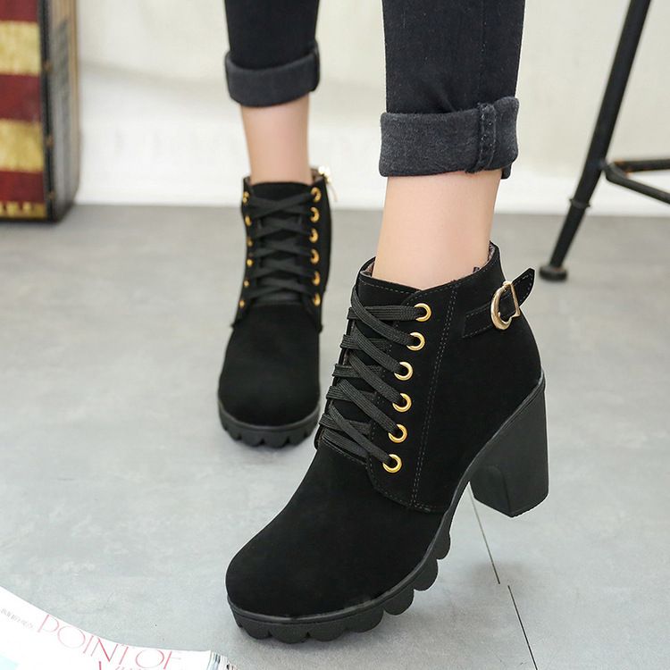 Amazon.com | Ankle Boots for Women Fashion Round Toe Chunky