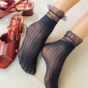 Wholesale Solid Color Elegant Women Good Quality Elastic Sheer Nylon Socks