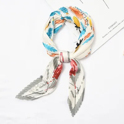 Girl Fresh Style Jelly Color Flamingo Printed Satin Square Scarve 55*55cm