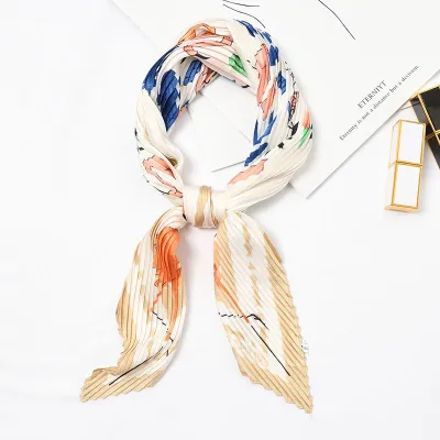 Girl Fresh Style Jelly Color Flamingo Printed Satin Square Scarve 55*55cm