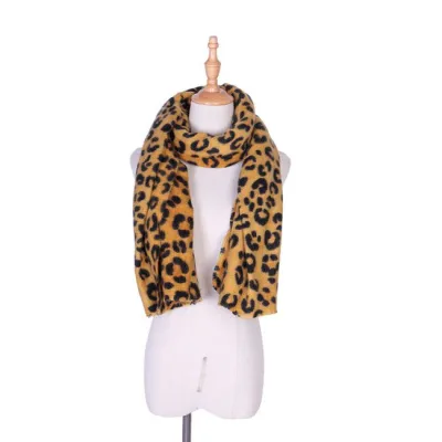 Women's Leopard Print Thickening Shawl Scarf Long Wrap