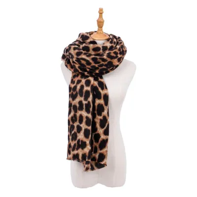 Women's Leopard Print Thickening Shawl Scarf Long Wrap