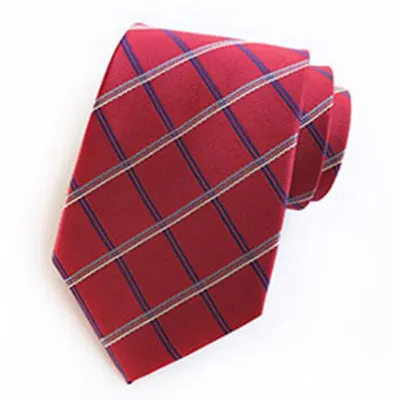 Men's Good Quality Jacquard Weave Plaid Pattern Business Tie Gift Set