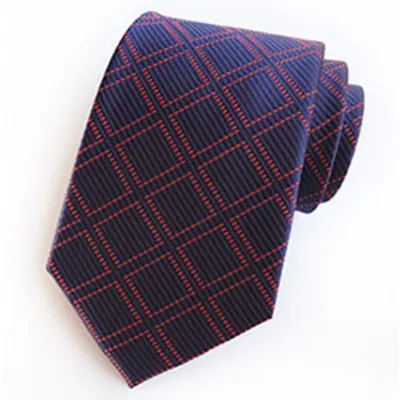 Men's Good Quality Jacquard Weave Plaid Pattern Business Tie Gift Set