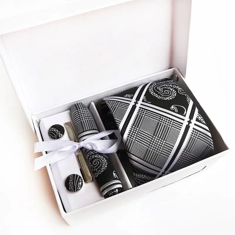 8cm Business Formal Occassion Wear Jacquard Weave Polyester Tie Set