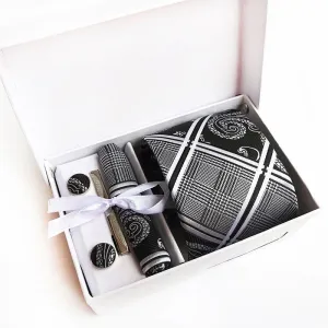 8cm Business Formal Occassion Wear Jacquard Weave Polyester Tie Set