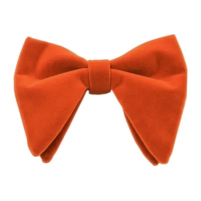 Men's Fashion Vintage Style Solid Color Double Layer Velvet Bow Tie