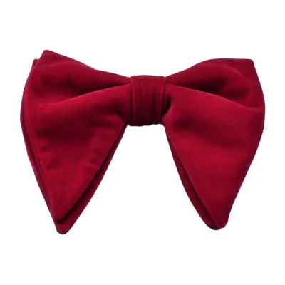 Men's Fashion Vintage Style Solid Color Double Layer Velvet Bow Tie
