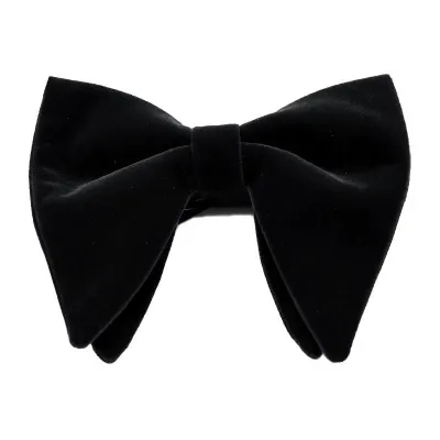 Men's Fashion Vintage Style Solid Color Double Layer Velvet Bow Tie