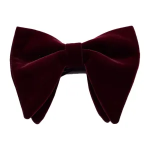 Men's Fashion Vintage Style Solid Color Double Layer Velvet Bow Tie