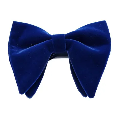 Men's Fashion Vintage Style Solid Color Double Layer Velvet Bow Tie