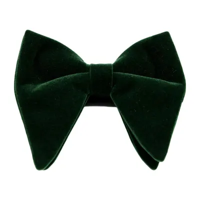 Men's Fashion Vintage Style Solid Color Double Layer Velvet Bow Tie