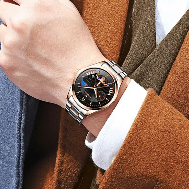 Men's Creative Leisure Metal Band Luminescent Dial Watch