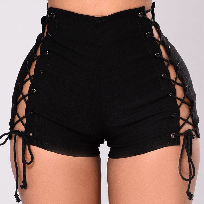 Wholesale Unique Side Crossed Lace-up Design Women Solid